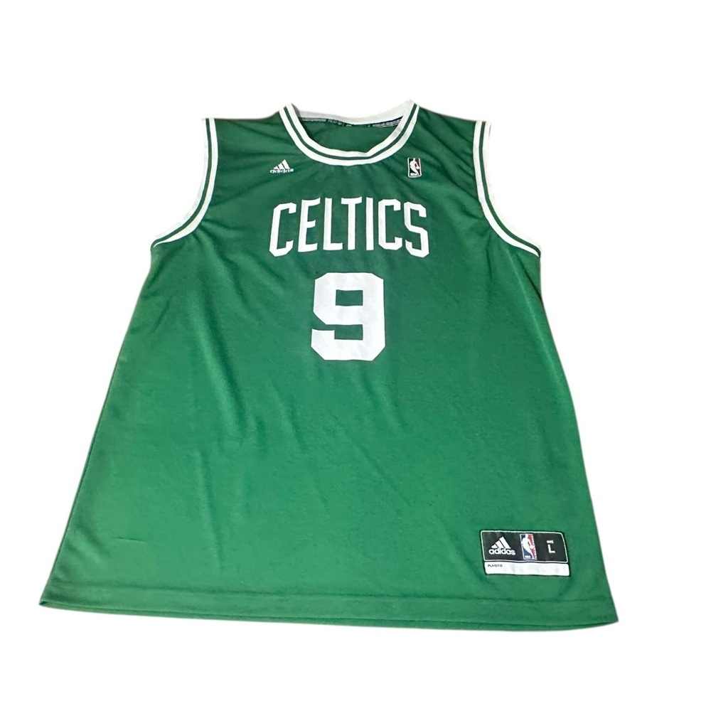 adidas Green and White Celtics #9 Basketball Jersey